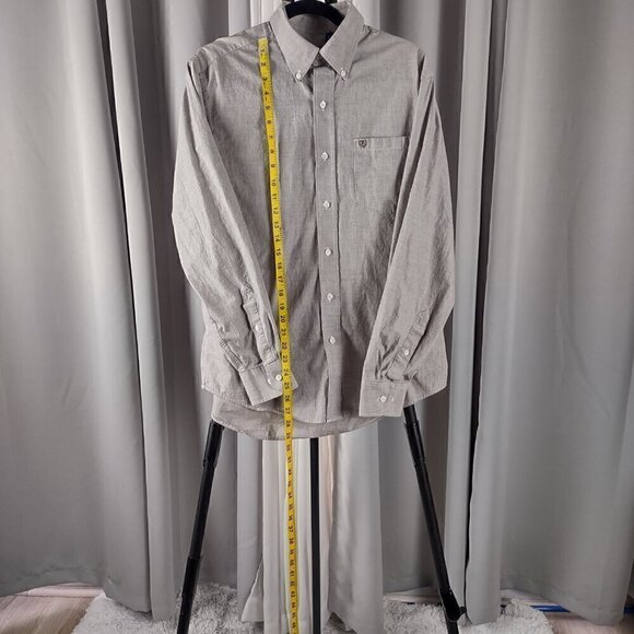 Izod Men's Light Brown, Mocha 100% Cotton Button Down Dress Shirt. Size Medium - Picture 5 of 12